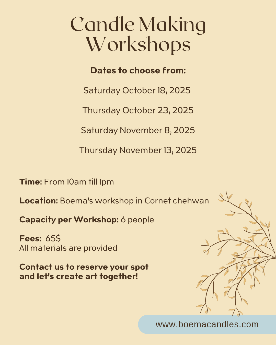 Boema's Candle Making Workshops