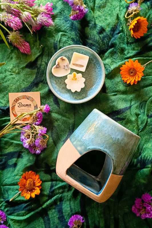 ceramic blue burner with soy melt