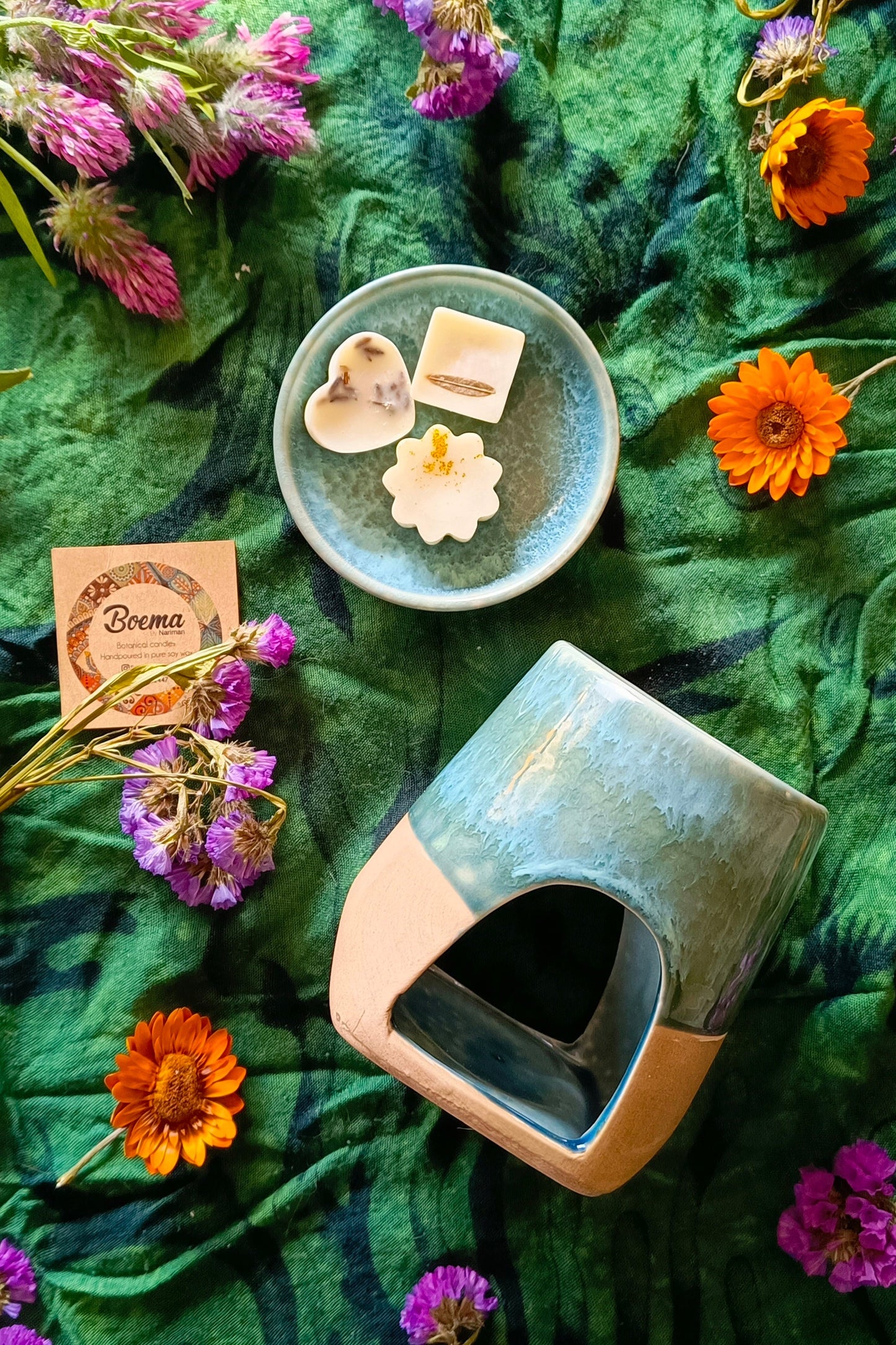 ceramic blue burner with soy melt