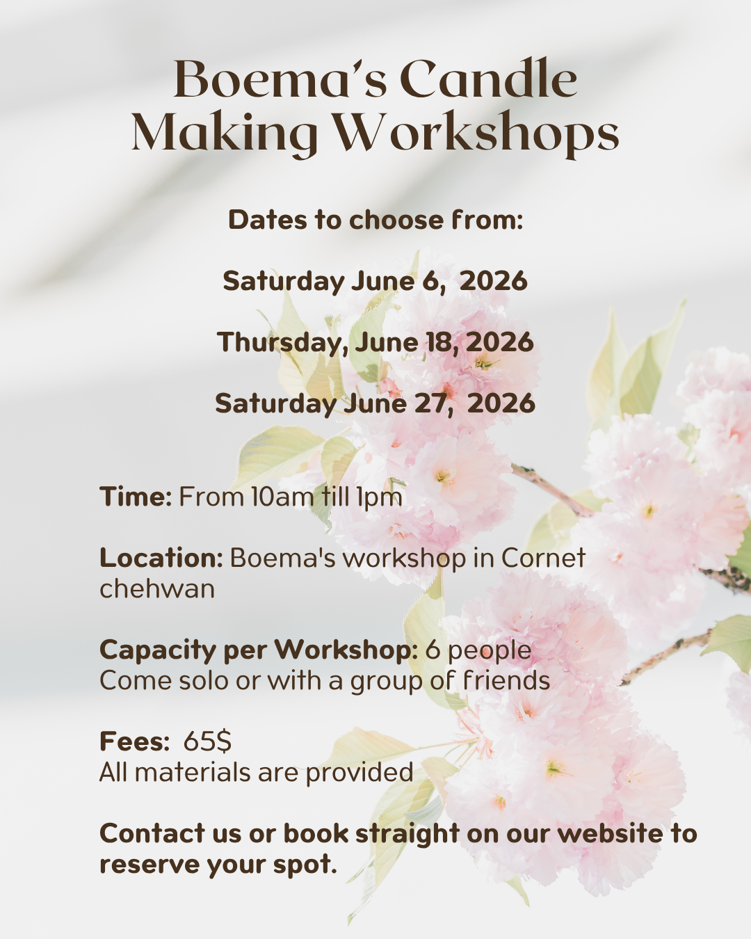 Boema's Candle Making Workshops